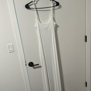 SOFT LOUNGE SHIMMER LONG SLIP DRESS | MARBLE